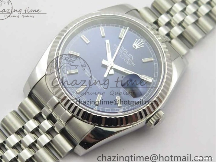 1228 DateJust 36 SS 116234 ARF 1:1 Best Edition 904L Steel Blue Dial on Jubilee Bracelet SH3135 V TravelReady 3214